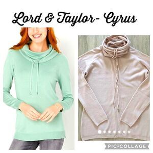Lord & Taylor Blush funnel neck sweater